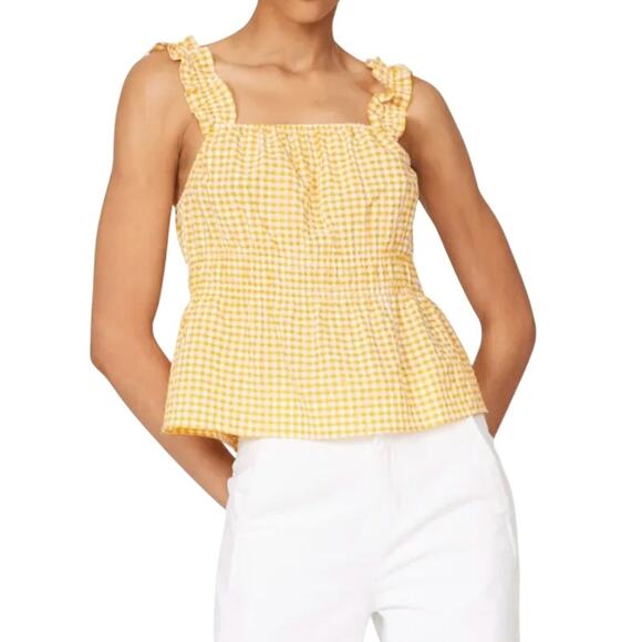 Slate & Willow Gingham Tank Top in Yellow, Size XS - Picture 2 of 8